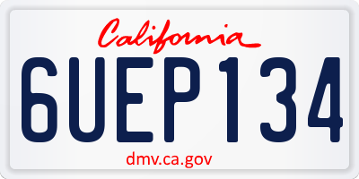 CA license plate 6UEP134