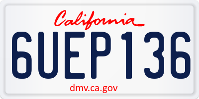 CA license plate 6UEP136