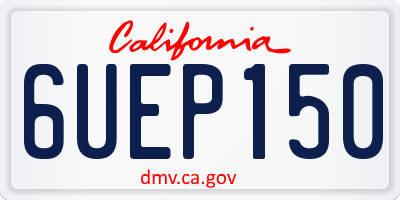 CA license plate 6UEP150