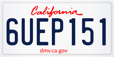 CA license plate 6UEP151