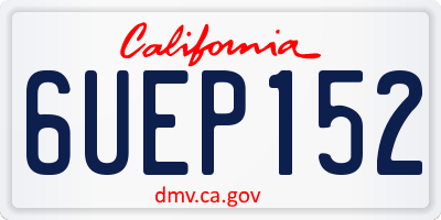 CA license plate 6UEP152