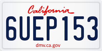 CA license plate 6UEP153
