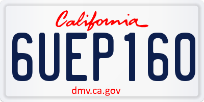 CA license plate 6UEP160