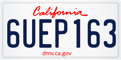CA license plate 6UEP163