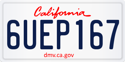 CA license plate 6UEP167