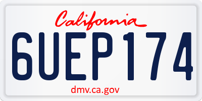 CA license plate 6UEP174