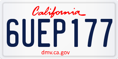 CA license plate 6UEP177