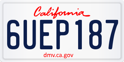 CA license plate 6UEP187
