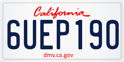 CA license plate 6UEP190