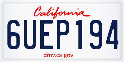 CA license plate 6UEP194