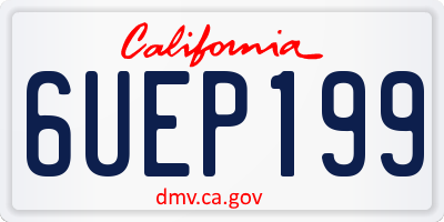 CA license plate 6UEP199