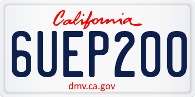 CA license plate 6UEP200
