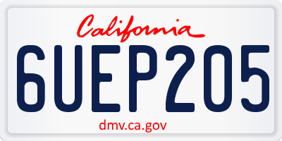 CA license plate 6UEP205