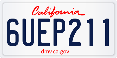 CA license plate 6UEP211
