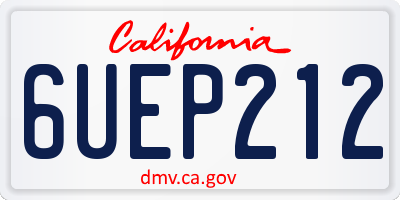 CA license plate 6UEP212