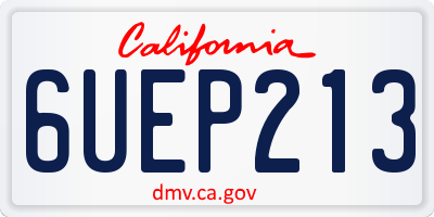 CA license plate 6UEP213