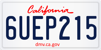 CA license plate 6UEP215
