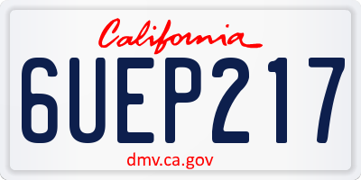 CA license plate 6UEP217