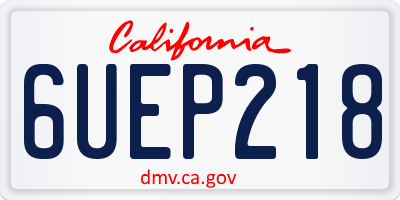 CA license plate 6UEP218