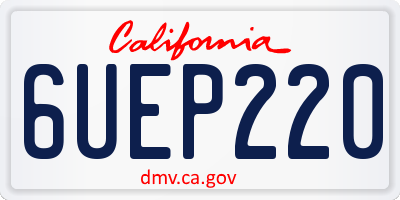 CA license plate 6UEP220