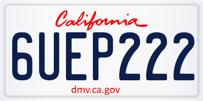 CA license plate 6UEP222