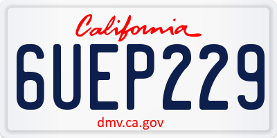CA license plate 6UEP229