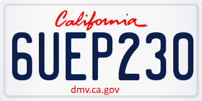 CA license plate 6UEP230