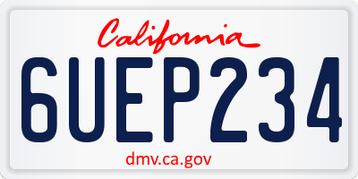 CA license plate 6UEP234