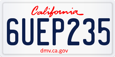 CA license plate 6UEP235
