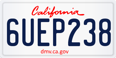 CA license plate 6UEP238
