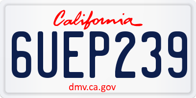 CA license plate 6UEP239