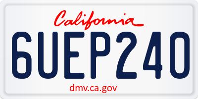 CA license plate 6UEP240
