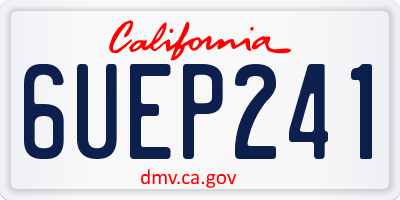CA license plate 6UEP241