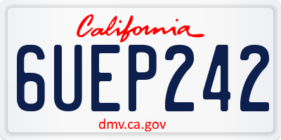CA license plate 6UEP242