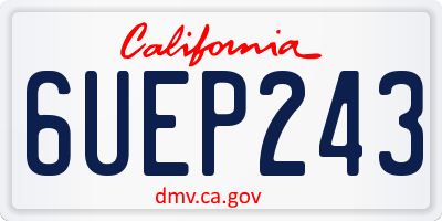 CA license plate 6UEP243