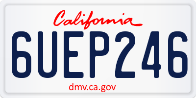 CA license plate 6UEP246