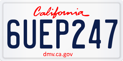 CA license plate 6UEP247