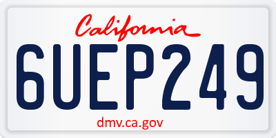 CA license plate 6UEP249
