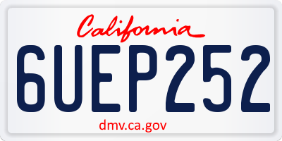 CA license plate 6UEP252