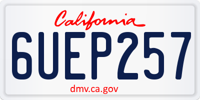CA license plate 6UEP257
