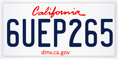 CA license plate 6UEP265