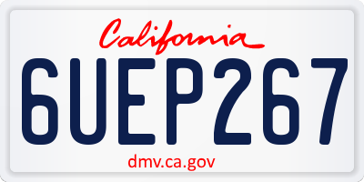 CA license plate 6UEP267