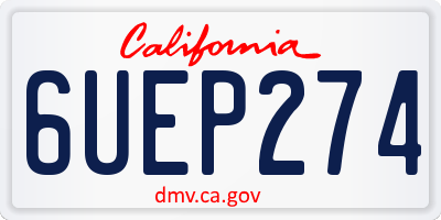 CA license plate 6UEP274
