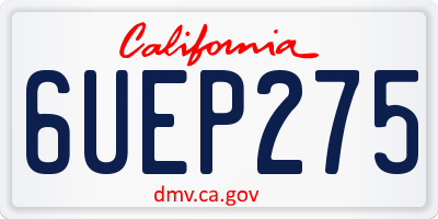 CA license plate 6UEP275