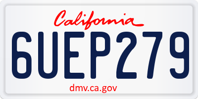 CA license plate 6UEP279