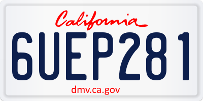 CA license plate 6UEP281
