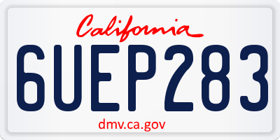 CA license plate 6UEP283