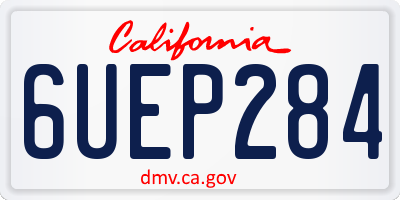 CA license plate 6UEP284