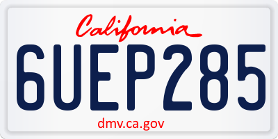 CA license plate 6UEP285