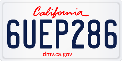 CA license plate 6UEP286
